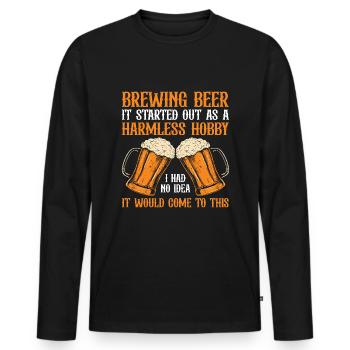 Braumeister Beer Brewing Brewers Boire de la bière - T-shirt manches longues Premium bio Homme - noir - Devant - Nico (187cm)