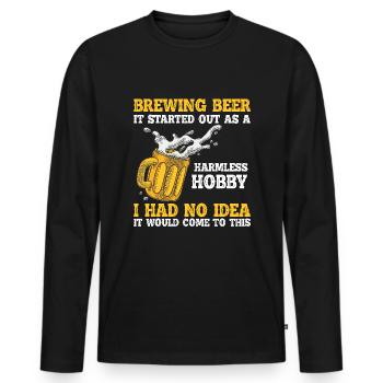 Braumeister Beer Brewing Brewers Boire de la bière - T-shirt manches longues Premium bio Homme - noir - Devant - Nico (187cm)