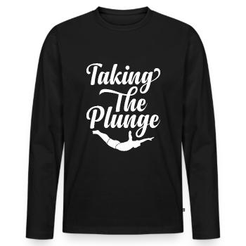 Diver Diving Cliff Diver - Men's Premium Organic Long Sleeve Shirt - black - Front - Nico (187cm)