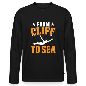 Diver Diving Cliff Diver - Men's Premium Organic Long Sleeve Shirt - black - Front - Nico (187cm)