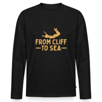 Diver Diving Cliff Diver - Men's Premium Organic Long Sleeve Shirt - black - Front - Nico (187cm)