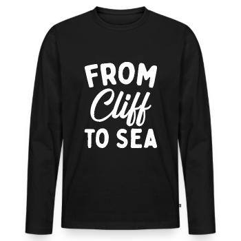 Diver Diving Cliff Diver - Men's Premium Organic Long Sleeve Shirt - black - Front - Nico (187cm)