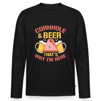 Hot Dog Costume Camping Outfit - Men's Premium Organic Long Sleeve Shirt - black - Front - Nico (187cm)
