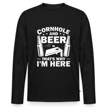 Costume de hot-dog Tenue de camping - T-shirt manches longues Premium bio Homme - noir - Devant - Nico (187cm)