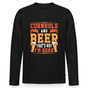 Costume de hot-dog Tenue de camping - T-shirt manches longues Premium bio Homme - noir - Devant - Nico (187cm)