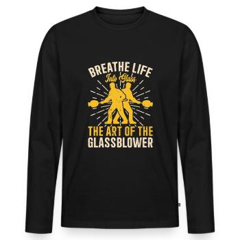 Glass apparatus constructionGlass blowers and glass apparatus manufacturers - Men's Premium Organic Long Sleeve Shirt - black - Front - Nico (187cm)