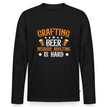 Beer brewing for beer lovers - Men's Premium Organic Long Sleeve Shirt - black - Front - Nico (187cm)