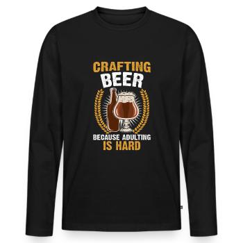 Beer brewing for beer lovers - Men's Premium Organic Long Sleeve Shirt - black - Front - Nico (187cm)