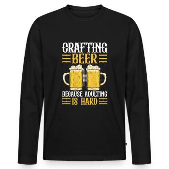 Beer brewing for beer lovers - Men's Premium Organic Long Sleeve Shirt - black - Front - Nico (187cm)
