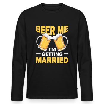 Beer Brewing for Beer Lovers Wedding - Men's Premium Organic Long Sleeve Shirt - black - Front - Nico (187cm)