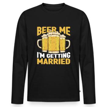 Beer Brewing for Beer Lovers Wedding - Men's Premium Organic Long Sleeve Shirt - black - Front - Nico (187cm)