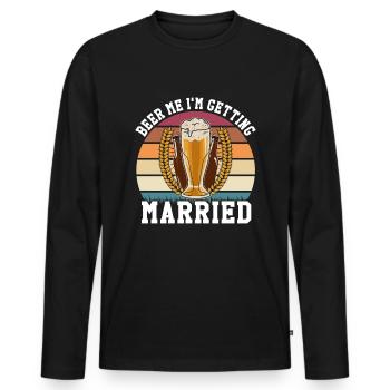 Beer Brewing for Beer Lovers Wedding - Men's Premium Organic Long Sleeve Shirt - black - Front - Nico (187cm)
