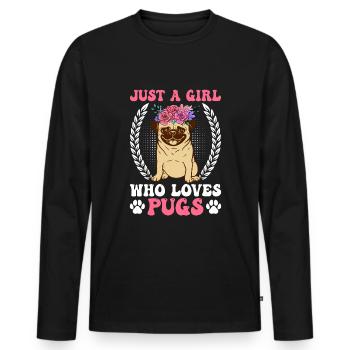 Carlin Chiens Amour Chien - T-shirt manches longues Premium bio Homme - noir - Devant - Nico (187cm)