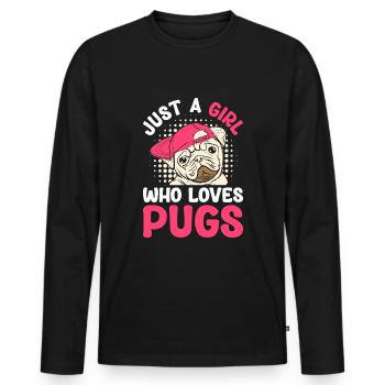 Carlin Chiens Amour Chien - T-shirt manches longues Premium bio Homme - noir - Devant - Nico (187cm)