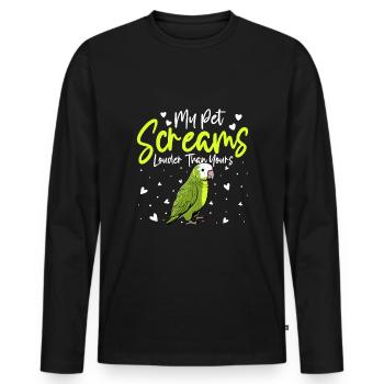 Moine vert Acteur Quaker Conure Perroquets - T-shirt manches longues Premium bio Homme - noir - Devant - Nico (187cm)