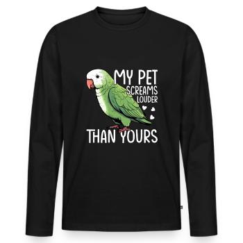 Moine vert Acteur Quaker Conure Perroquets - T-shirt manches longues Premium bio Homme - noir - Devant - Nico (187cm)