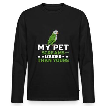 Moine vert Acteur Quaker Conure Perroquets - T-shirt manches longues Premium bio Homme - noir - Devant - Nico (187cm)