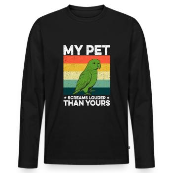 Moine vert Acteur Quaker Conure Perroquets - T-shirt manches longues Premium bio Homme - noir - Devant - Nico (187cm)