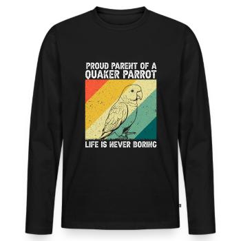 Moine vert Acteur Quaker Conure Perroquets - T-shirt manches longues Premium bio Homme - noir - Devant - Nico (187cm)