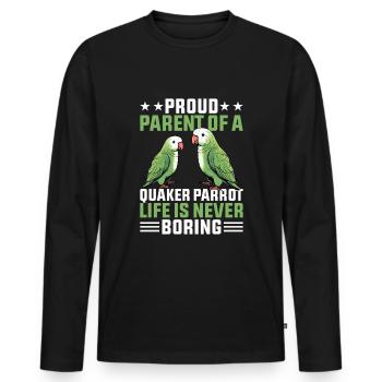 Moine vert Acteur Quaker Conure Perroquets - T-shirt manches longues Premium bio Homme - noir - Devant - Nico (187cm)