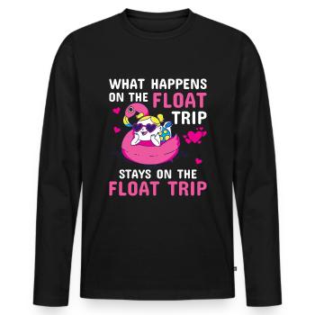 Summer Float Trip River Tubing Party Beach Outfit - Men's Premium Organic Long Sleeve Shirt - black - Front - Nico (187cm)