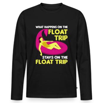 Summer Float Trip River Tubing Party Beach Outfit - Men's Premium Organic Long Sleeve Shirt - black - Front - Nico (187cm)