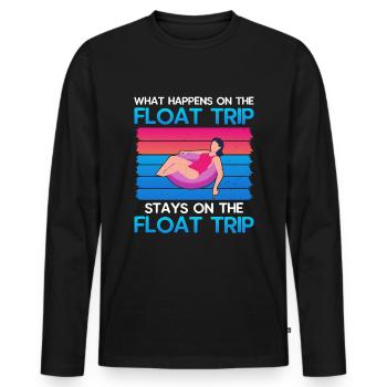 Summer Float Trip River Tubing Party Beach Outfit - Men's Premium Organic Long Sleeve Shirt - black - Front - Nico (187cm)