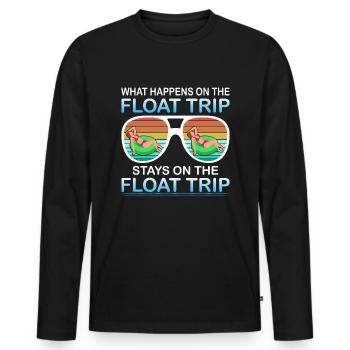 Summer Float Trip River Tubing Party Beach Outfit - Men's Premium Organic Long Sleeve Shirt - black - Front - Nico (187cm)