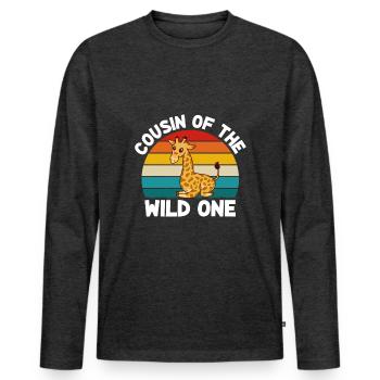 Birthday Safari Safari Zoo Big Five - Men's Premium Organic Long Sleeve Shirt - heather anthracite - Front - Nico (187cm)