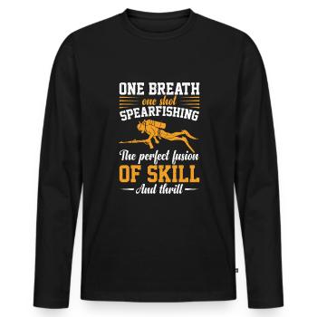 Chasse sous-marine Chasse sous-marine Chasse sous-marine - T-shirt manches longues Premium bio Homme - noir - Devant - Nico (187cm)