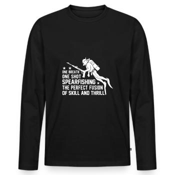Chasse sous-marine Chasse sous-marine Chasse sous-marine - T-shirt manches longues Premium bio Homme - noir - Devant - Nico (187cm)