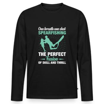 Chasse sous-marine Chasse sous-marine Chasse sous-marine - T-shirt manches longues Premium bio Homme - noir - Devant - Nico (187cm)