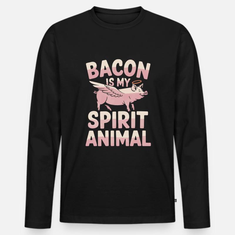 Speck Ist Mein Geisttier - Männer Premium Bio Langarmshirt - Schwarz