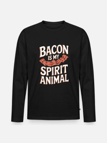 Speck Ist Mein Geisttier - Männer Premium Bio Langarmshirt - Schwarz