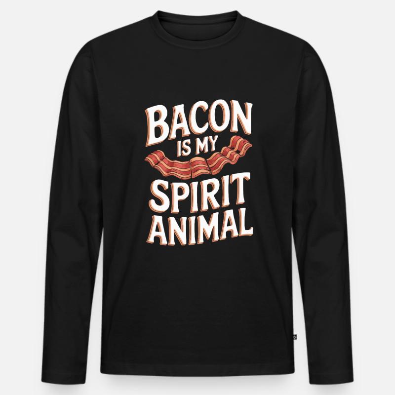 Speck Ist Mein Geisttier - Männer Premium Bio Langarmshirt - Schwarz