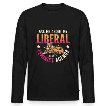 According to my liberal feminist agenda - Men's Premium Organic Long Sleeve Shirt - black - Front - Nico (187cm)