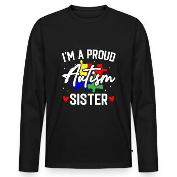 Temps pour mon baptême Première Communion - T-shirt manches longues Premium bio Homme - noir - Devant - Nico (187cm)