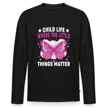 La vie des enfants des petites choses une pédiatrie - T-shirt manches longues Premium bio Homme - noir - Devant - Nico (187cm)