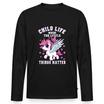 La vie des enfants des petites choses une pédiatrie - T-shirt manches longues Premium bio Homme - noir - Devant - Nico (187cm)