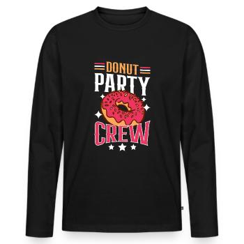 Équipe de beignets - T-shirt manches longues Premium bio Homme - noir - Devant - Nico (187cm)