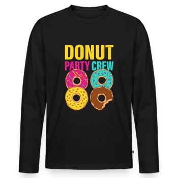 Équipe de beignets - T-shirt manches longues Premium bio Homme - noir - Devant - Nico (187cm)