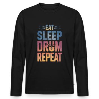 Tambours Batteurs Batteurs - T-shirt manches longues Premium bio Homme - noir - Devant - Nico (187cm)