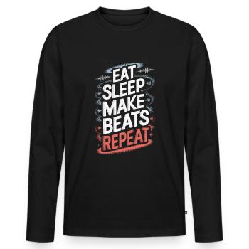 Tambours Batteurs Batteurs - T-shirt manches longues Premium bio Homme - noir - Devant - Nico (187cm)