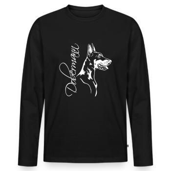 Doberman - Doberman Pinscher - Men's Premium Organic Long Sleeve Shirt - black - Front - Nico (187cm)