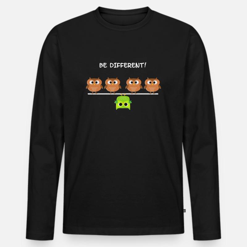 Be Different! - Sei anders! - Männer Premium Bio Langarmshirt - Schwarz