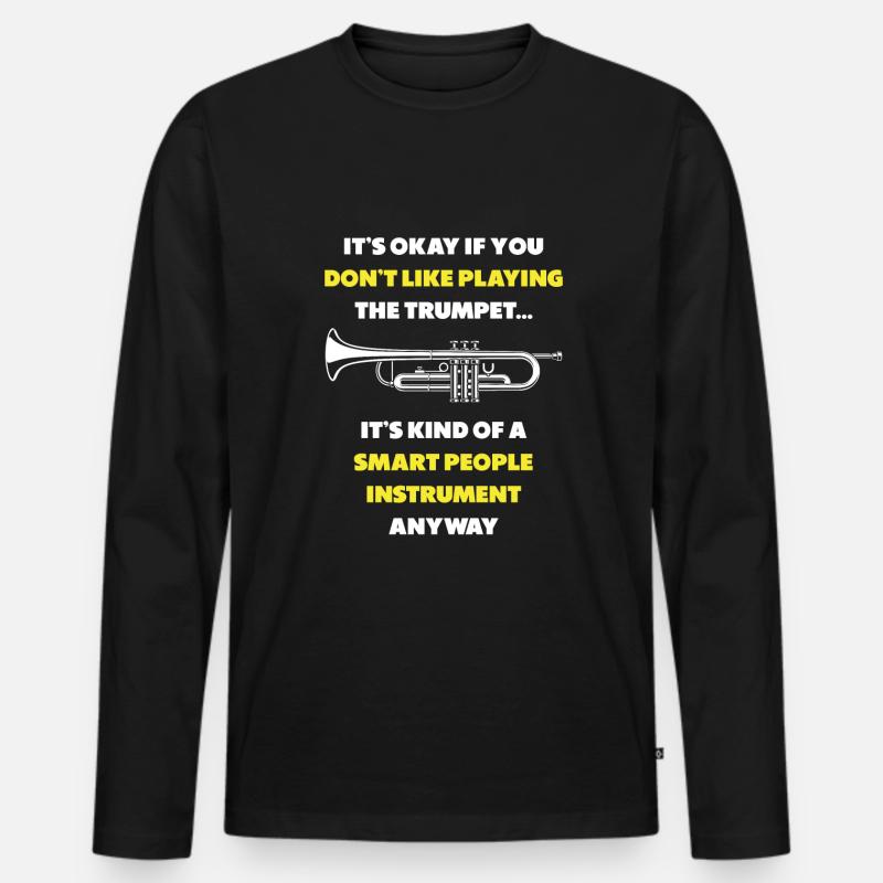 Trompete - Männer Premium Bio Langarmshirt - Schwarz