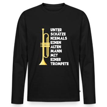 Trompete Trompeter Trompeten Spieler - Männer Premium Bio Langarmshirt - Schwarz - Vorne - Nico (187cm)