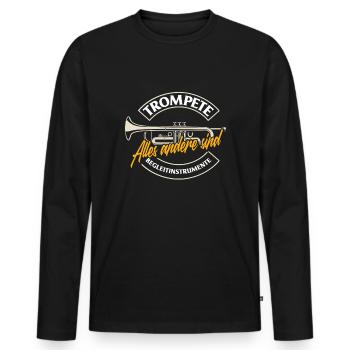 Trompete Trompeter Trompeten Spieler - Männer Premium Bio Langarmshirt - Schwarz - Vorne - Nico (187cm)