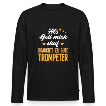 Trompete Trompeter Trompeten Spieler - Männer Premium Bio Langarmshirt - Schwarz - Vorne - Nico (187cm)