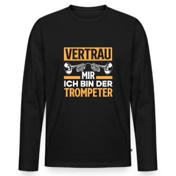 Trompete Trompeter Trompeten Spieler - Männer Premium Bio Langarmshirt - Schwarz - Vorne - Nico (187cm)